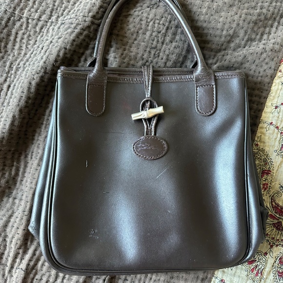 Brown Leather Longchamp Tote - Picture 9 of 9